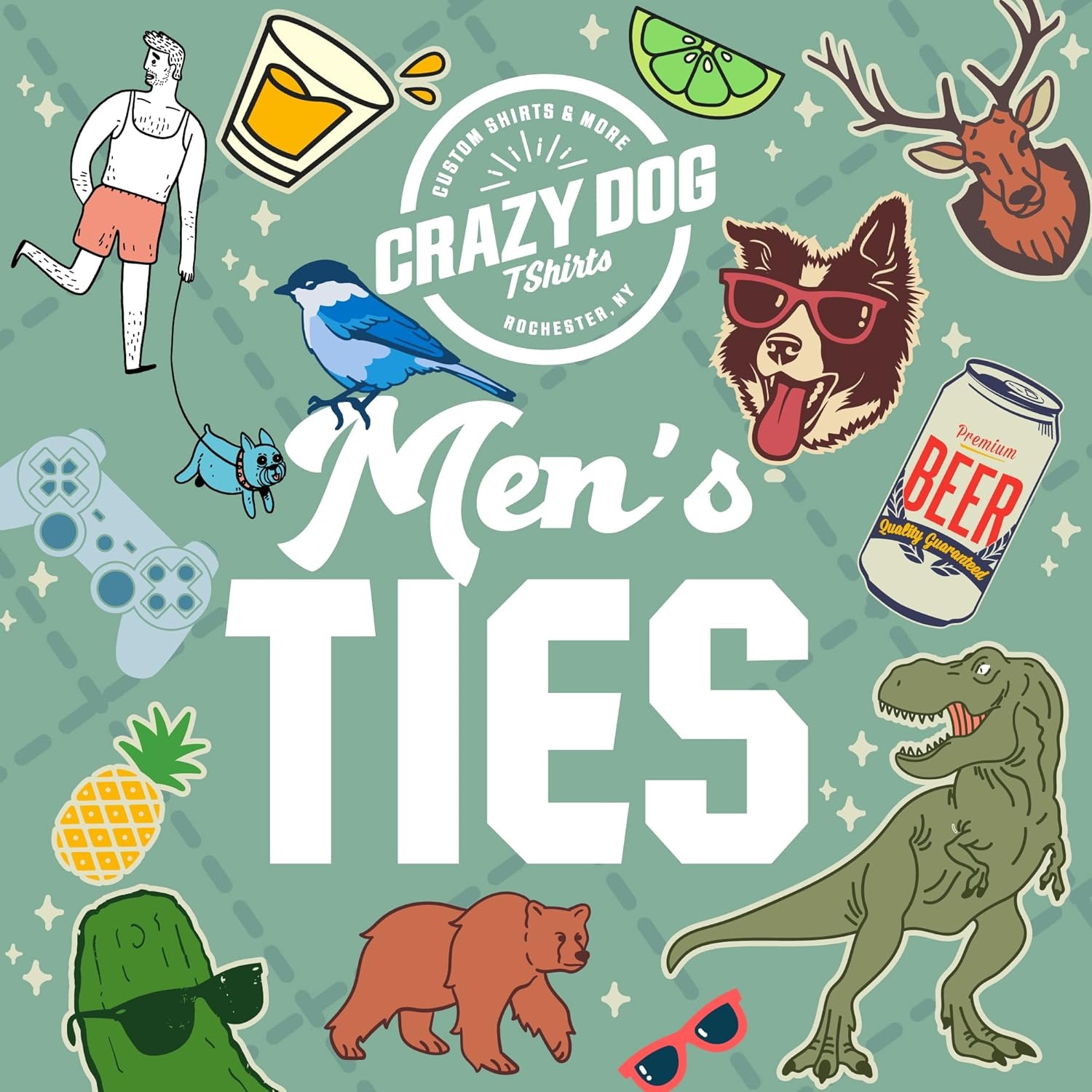image:imageCrazy Dog Mens Neckties Zombies Eat Brains Dont Worry Youre Safe Halloween Tie