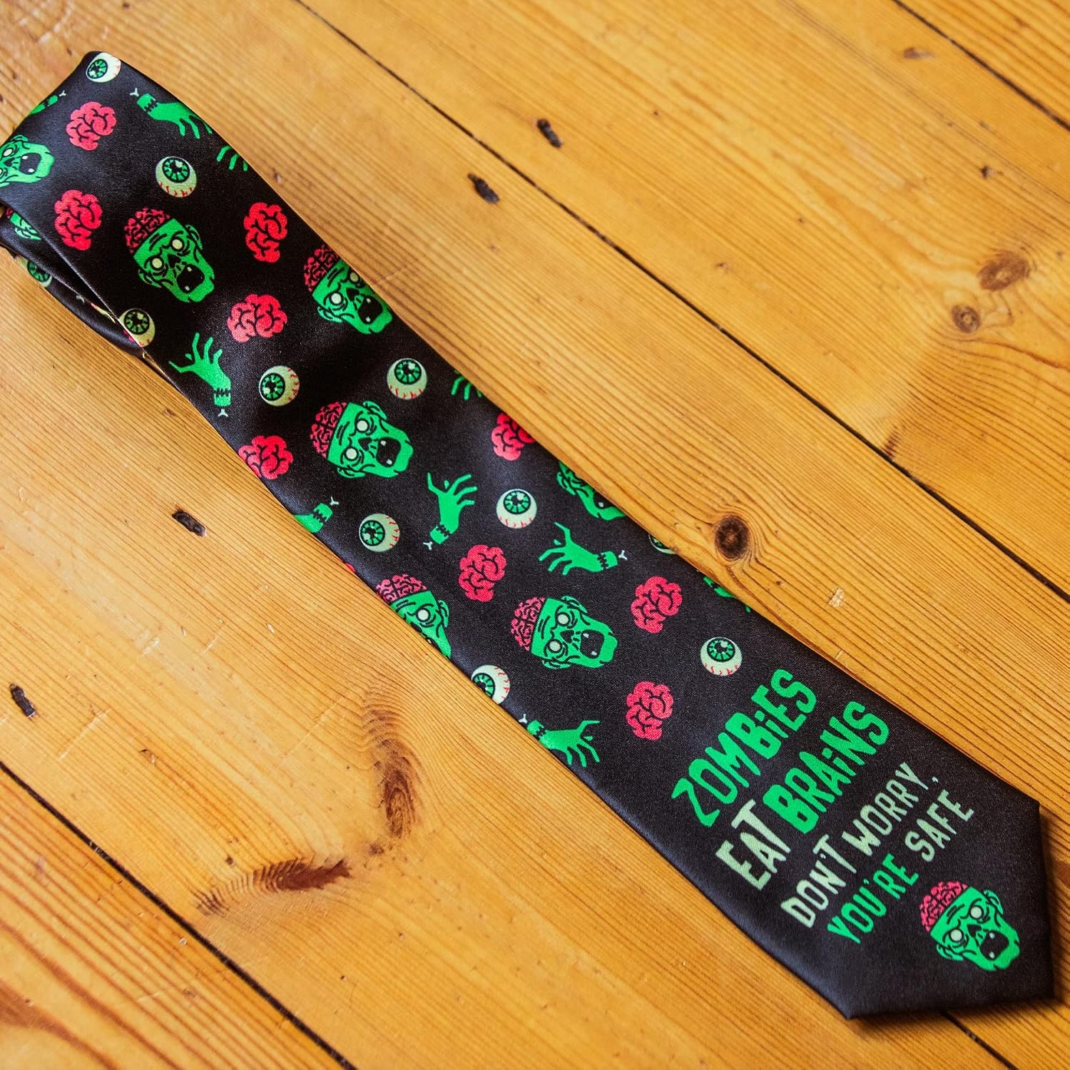 image:imageCrazy Dog Mens Neckties Zombies Eat Brains Dont Worry Youre Safe Halloween Tie