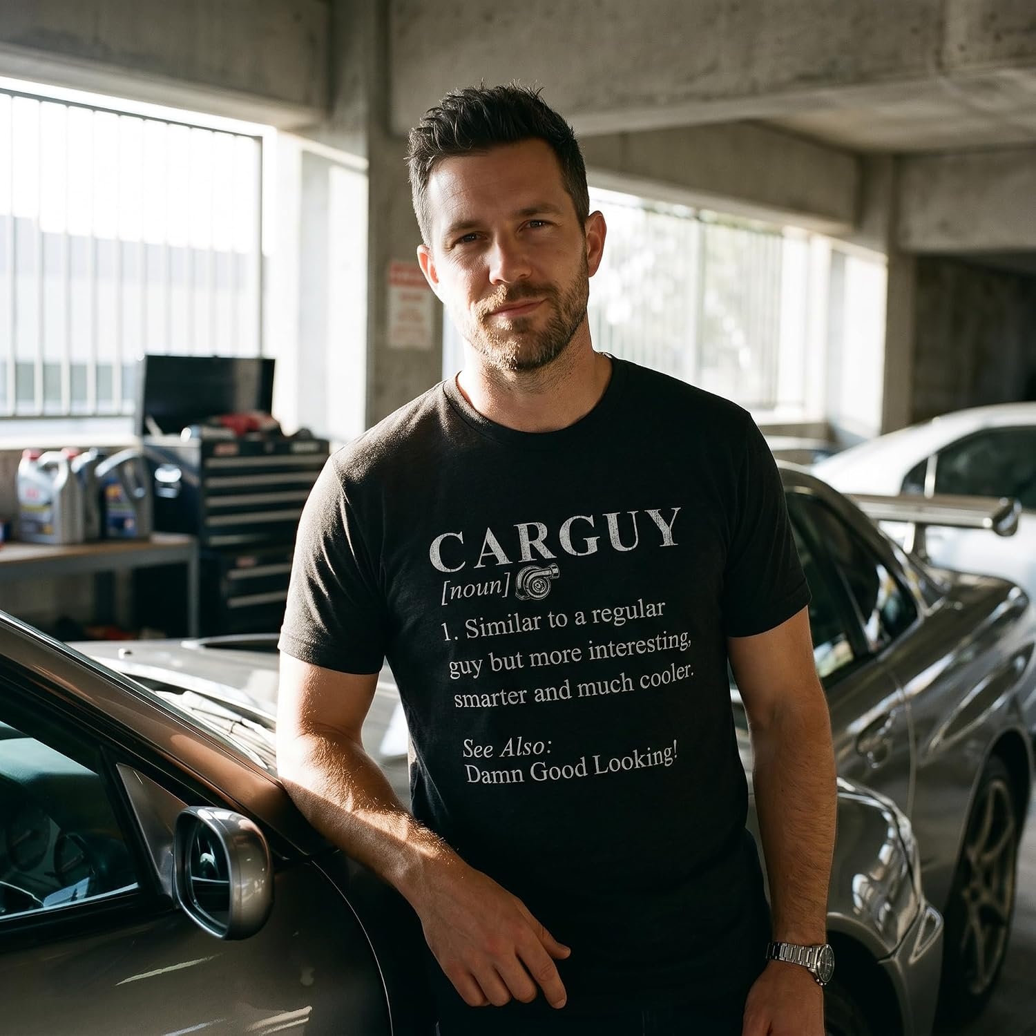 image:imageMens Funny Car T Shirts for Car Guys Mechanic Tees for Auto Shops Funny T Shirts Graphic Apparel for Men Cool Mechanic Short Sleeve Dad Joke soft cotton blend Novelty Tees for GuysHeather Black Car Guy Def