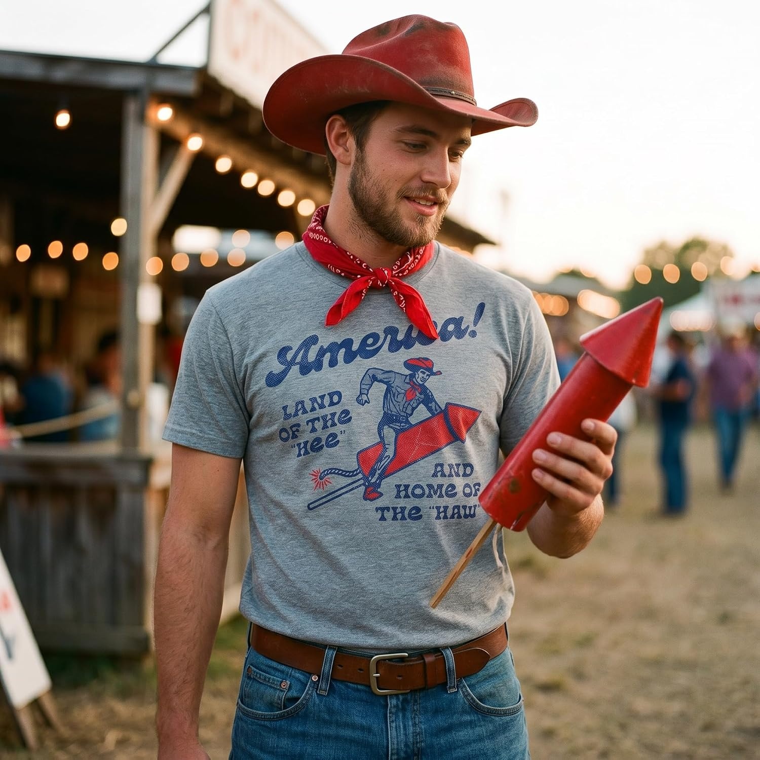 image:imageMens Funny T Shirts America Land of The HEE and Home of The Haw Fourth of July Tee for Men