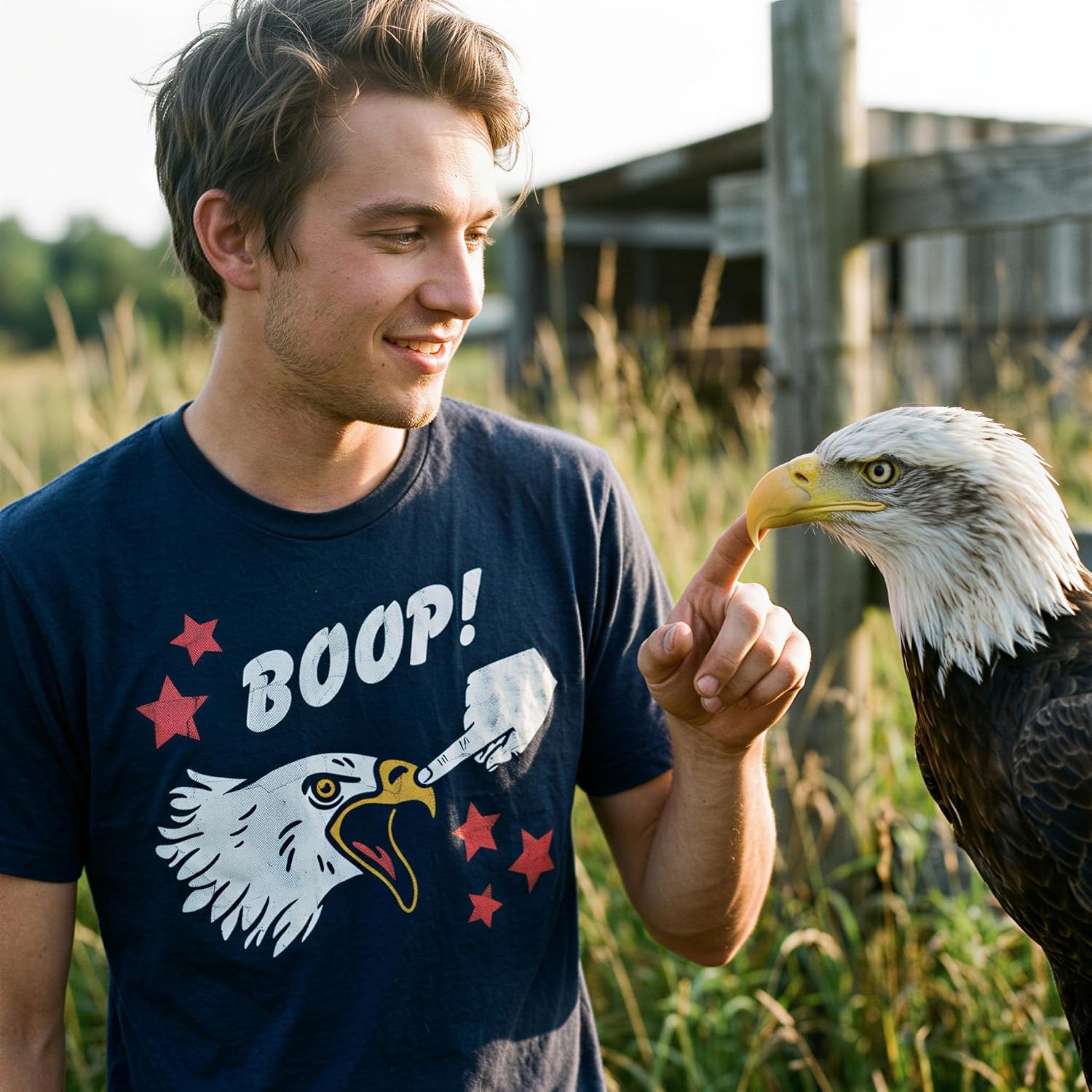 image:imageMens Funny T Shirts Boop Bald Eagle Sarcastic Fourth of July Tee for Men Funny T Shirts Patriotic Apparel for Men Cool Animal Short Sleeve soft cotton blend Novelty Tees for Guys