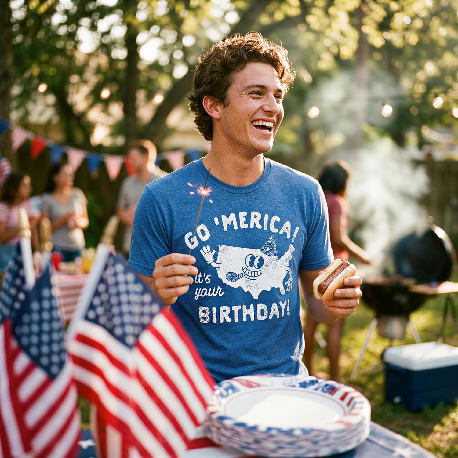image:imageMens Funny T Shirts Go Merica Its Your Birthday Sarcastic Fourth of July Graphic Tee for MenHeather Royal Go Merica Its Your Birthday