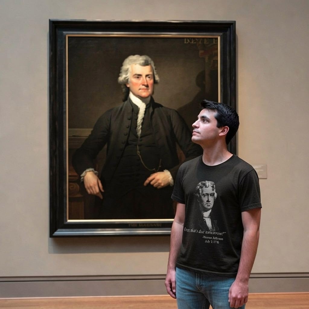 image:imageMens Thats Due Tomorrow Thomas Jefferson Tshirt Funny 4th of July USA Patroit Tee Funny T Shirts Patriotic Apparel for Men Cool Short Sleeve soft cotton blend Novelty Tees for GuysHeather Black