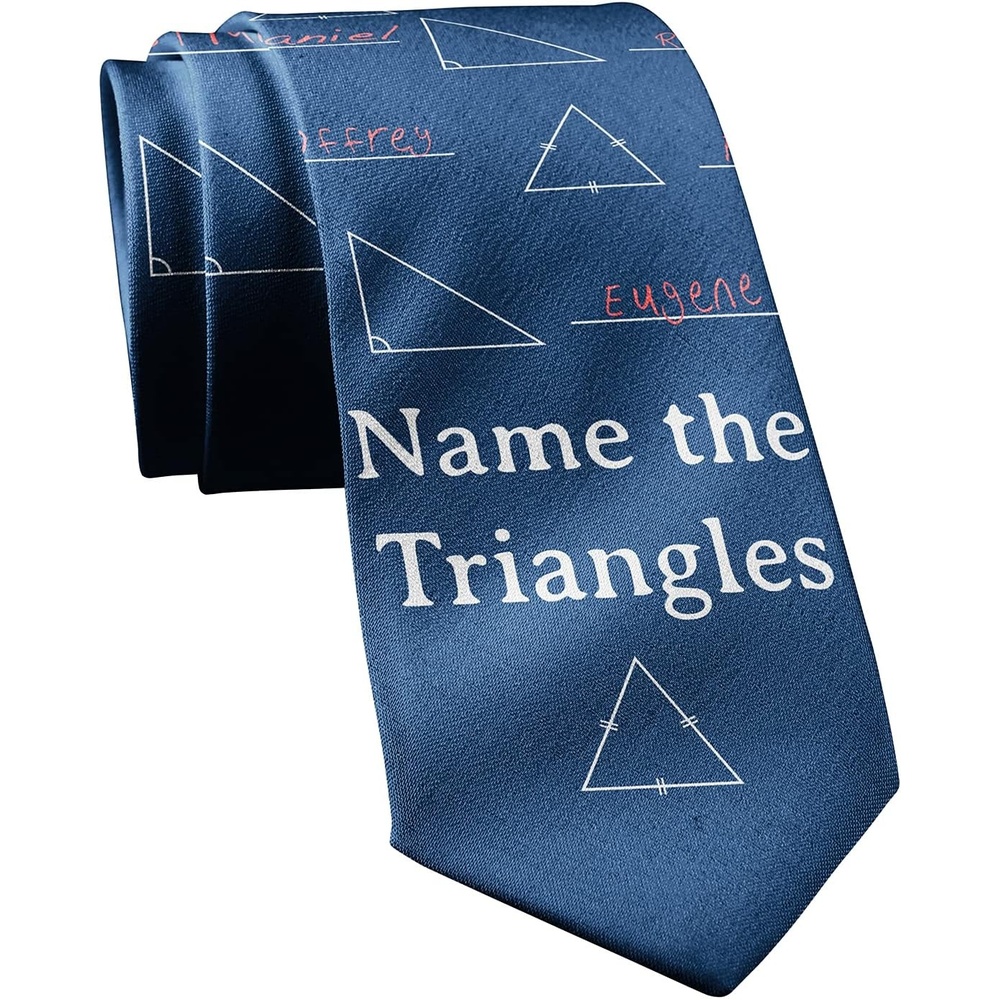 image:imageCrazy Dog TShirts Funny Math Tie for Men Name the Triangles Necktie Humorous Novelty Gift Idea for Science Physics Teachers Engineer Classroom Office Menswear Outfit Accessory