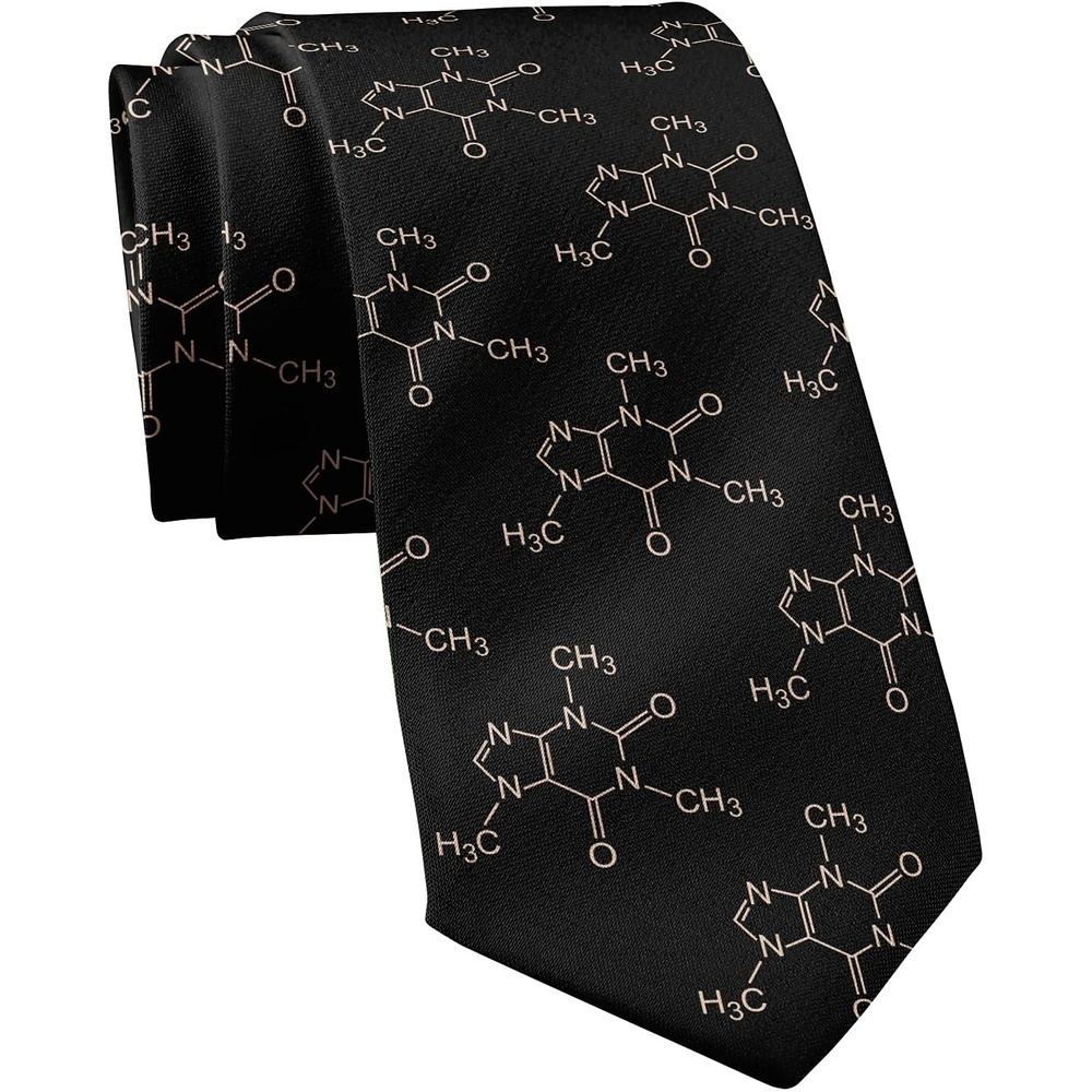 image:imageCrazy Dog TShirts Funny Science Tie for Men Caffeine Molecule Necktie Nerdy Chemistry Gift for Teachers Scientists Engineers Coffee Lovers Baristas for Office and Classroom Wear