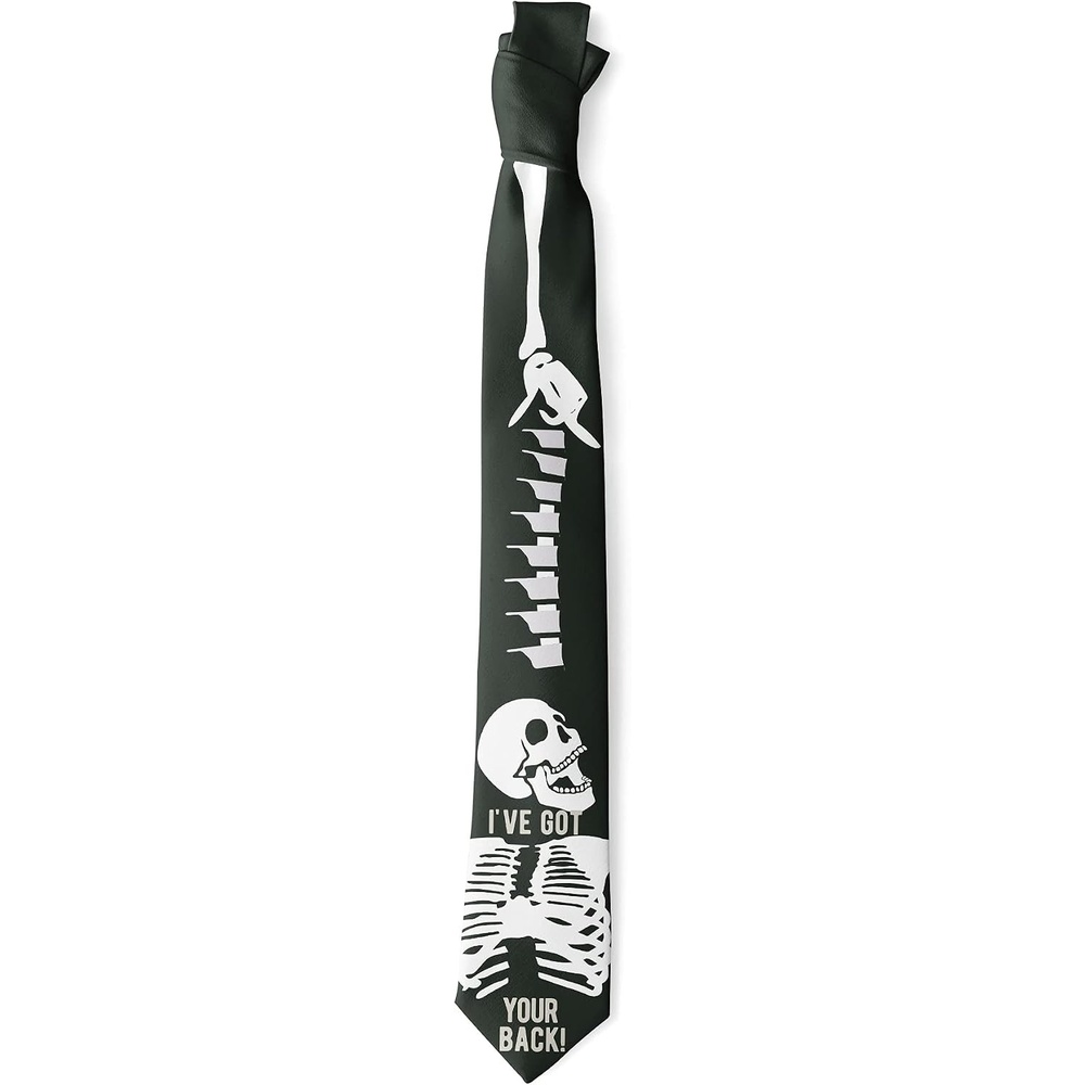 image:imageCrazy Dog TShirts Funny Skeleton Tie for Men  Ive Got Your Back Novelty Necktie  Halloween Costume Accessory Spooky Party Gag Gift Skull Print Neckwear for Funny Office Events and Outfits