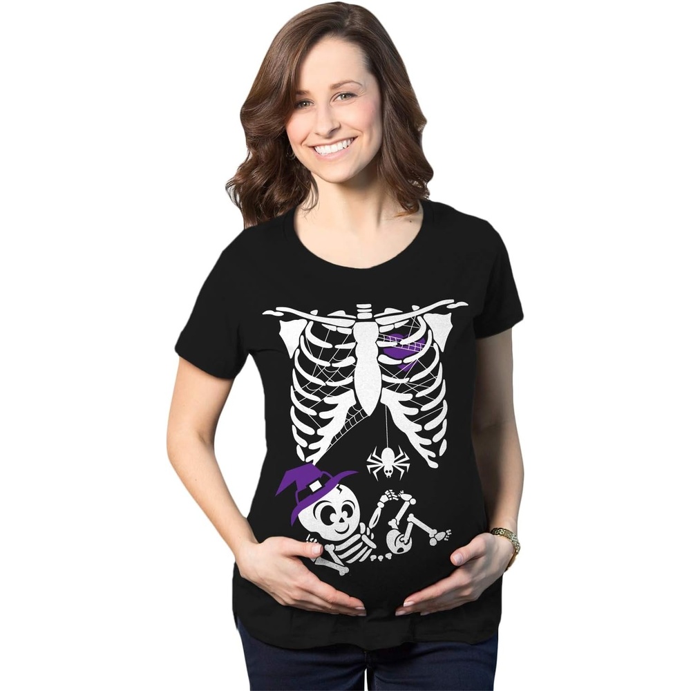 image:imageCrazy Dog TShirts Maternity Skeleton Baby Halloween Pregnancy Announcement T ShirtWitch