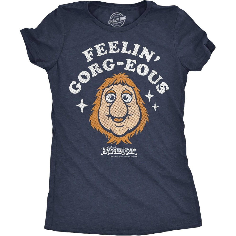 image:imageFunny Fraggle Rock TShirts for Women Cute Jim Hensons Licensed Vintage Ladies TeesHeather Black Feelin Gorg Eous