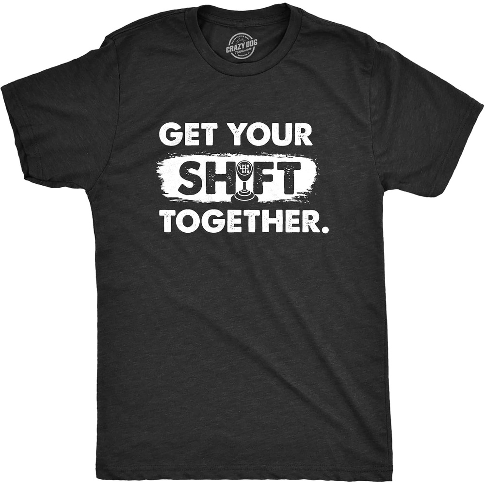 image:imageMens Funny Car T Shirts for Car Guys Mechanic Tees for Auto Shops  Funny T Shirts Graphic Apparel for Men Cool Mechanic Short Sleeve Dad Joke soft cotton blend Novelty Tees for GuysHeather Black  Shift Together
