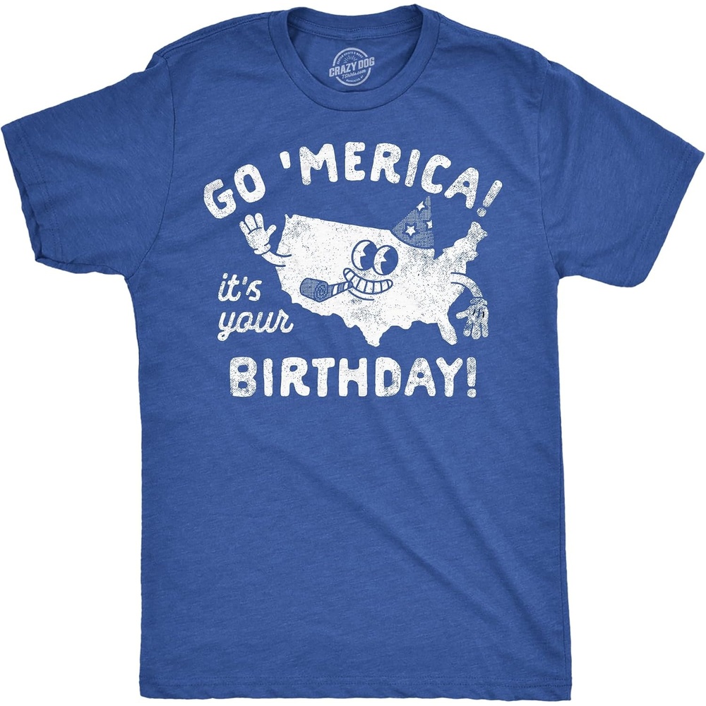 image:imageMens Funny T Shirts Go Merica Its Your Birthday Sarcastic Fourth of July Graphic Tee for MenHeather Royal Go Merica Its Your Birthday