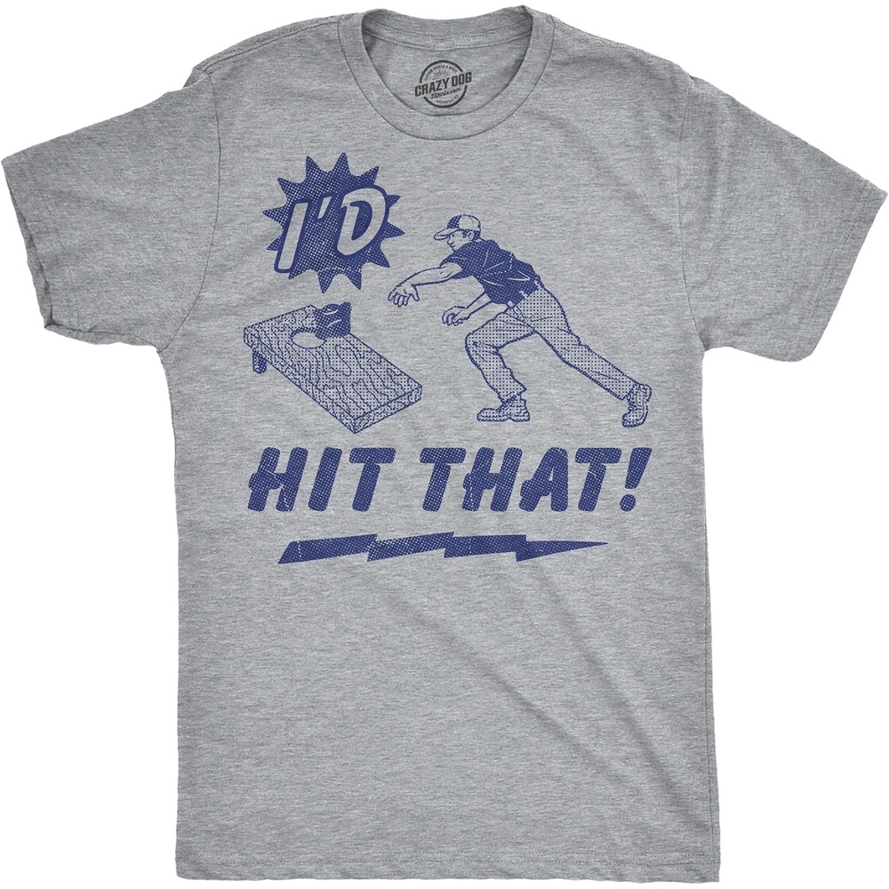 image:imageMens Funny T Shirts Id Hit that Sarcastic Cornhole Graphic Novelty Tee for Men