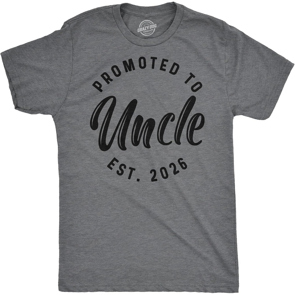 image:imageMens Shirts Promoted to Papa Grandpa or Uncle 2026 Funny Fathers Day Tees Funny T Shirts Dad Joke Apparel for Men Cool Uncle Short Sleeve Soft Cotton Blend Novelty Tees for GuysUncle 2026