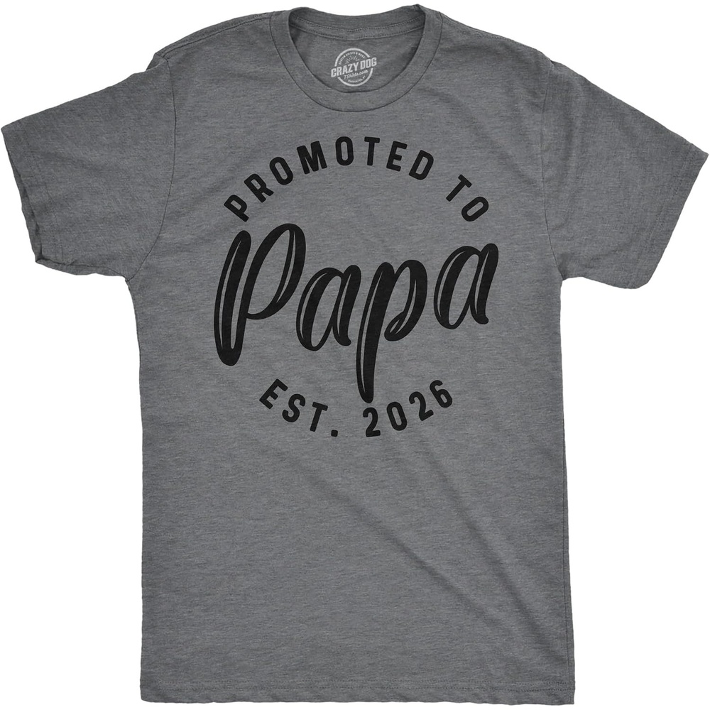 image:imageMens Shirts Promoted to Papa Grandpa or Uncle 2026 Funny Fathers Day Tees Funny T Shirts Dad Joke Apparel for Men Cool Uncle Short Sleeve Soft Cotton Blend Novelty Tees for GuysPapa 2026