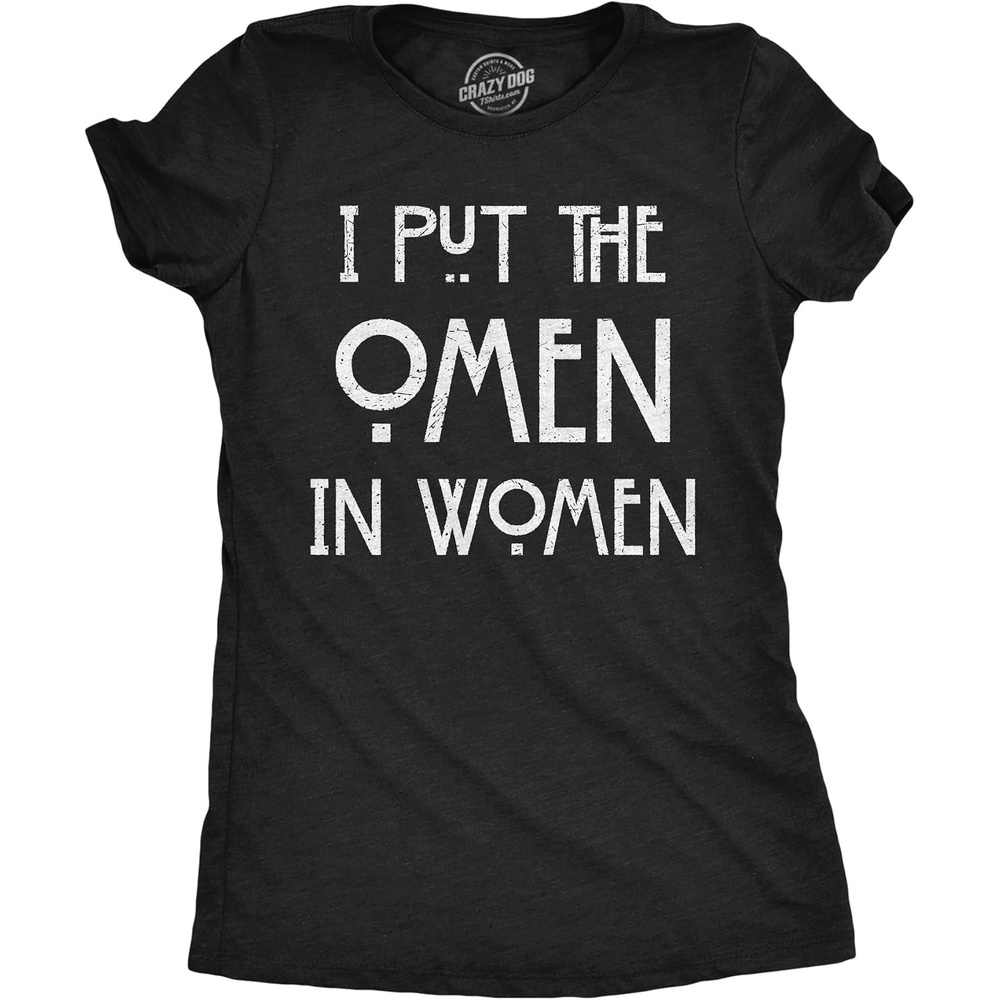 image:imageWomens Funny T Shirts I Put The Omen in Women Sarcastic Witch Graphic Novelty Tee for Ladies