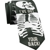 Crazy Dog T-Shirts Funny Skeleton Tie for Men – I’ve Got Your Back Novelty Necktie – Halloween Costume Accessory Spooky Party Gag Gift Skull Print Neckwear for Funny Office Events and Outfits
