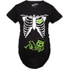 Crazy Dog T-Shirts Maternity Skeleton Baby Halloween Pregnancy Announcement T Shirt(Frankenstein)