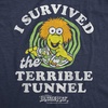 Funny Fraggle Rock T-Shirts for Women – Cute Jim Henson’s Licensed Vintage Ladies Tees(Heather Navy – Survived Terrible Tunnel)
