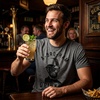 Mens A-Bro-Ham Drinkin T Shirt Funny 4th of July Abe Lincoln Tee for Guys | Funny T Shirts, Patriotic Apparel for Men, Cool Short Sleeve, soft cotton blend, Novelty Tees for Guys, Grey(Dark Heather Grey)