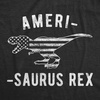 Mens Amerisaurus Rex T Shirt Funny 4th of July T-Rex America Graphic Novelty Tee(Heather Black)