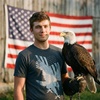 Mens Flag Into Eagle Funny T Shirts American Flag Tees Novelty Pride Vintage USA T Shirt(Dark Heather Grey)