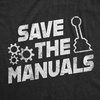 Mens Funny Car T Shirts for Car Guys Mechanic Tees for Auto Shops | Funny T Shirts, Graphic Apparel for Men, Cool Mechanic Short Sleeve, Dad Joke, soft cotton blend, Novelty Tees for Guys(Heather Black – Save Manuals)