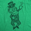 Mens Leprechaun Middle Finger Offensive Saint Patricks Day T-Shirt Crazy Design(Heather Green)