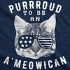 Mens Purroud to Be an Ameowican T Shirt Funny 4th of July Cat Tee for Guys | Funny T Shirts, Patriotic Apparel for Men, Cool Cat Short Sleeve, soft cotton blend, Novelty Tees for Guys(Navy)