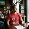 Mens Red White and Booze Funny Drinking Tees USA Hilarious Vintage Novelty T Shirt(Red)