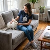Womens Easter Bunny T Shirts Funny Easter Shirts for Women Cute Bunny Tees | Funny T Shirts, Easter Tops for Women, Cool Top, Soft Cotton Blend, Women’s Novelty Tees(Heather Navy – Talk Puff)