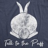 Womens Easter Bunny T Shirts Funny Easter Shirts for Women Cute Bunny Tees | Funny T Shirts, Easter Tops for Women, Cool Top, Soft Cotton Blend, Women’s Novelty Tees(Heather Navy – Talk Puff)