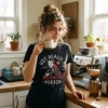 Womens Not Really A Morning Person T Shirt Funny Halloween Vampire Joke Tee for Ladies(Heather Black – Morning)