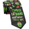 Crazy Dog Men’s Neckties Zombies Eat Brains Don’t Worry You’re Safe Halloween Tie
