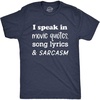 Crazy Dog Mens Sarcastic Humor T Shirts Funny Graphic Novelty Tees for Guys | Funny T Shirts, Sarcastic Apparel for Men, Cool Short Sleeve, soft cotton blend, Novelty Tees for Guys(Heather Navy – Quotes Lyrics Sarcasm)