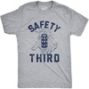 Crazy Dog Mens Sarcastic Humor T Shirts Funny Graphic Novelty Tees for Guys | Funny T Shirts, Sarcastic Apparel for Men, Cool Short Sleeve, soft cotton blend, Novelty Tees for Guys(Light Heather Grey – Safety Third)