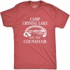Crazy Dog Mens T Shirt Camp Crystal Lake 1980 Vintage Camping Movie Tee | Funny T Shirts, Halloween Apparel for Men, Cool Movie Short Sleeve, Camping, Soft Cotton Blend, Novelty Tees for Guys(Heather Red)