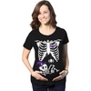 Crazy Dog T-Shirts Maternity Skeleton Baby Halloween Pregnancy Announcement T Shirt(Witch)