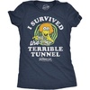 Funny Fraggle Rock T-Shirts for Women – Cute Jim Henson’s Licensed Vintage Ladies Tees(Heather Navy – Survived Terrible Tunnel)