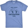 Mens All City Snowball Fight Champion 1988 T Shirt Funny Winter Snow Graphic Vintage Tee(Light Heather Blue)