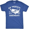Mens Funny T Shirts Go Merica Its Your Birthday Sarcastic Fourth of July Graphic Tee for Men(Heather Royal – Go Merica Its Your Birthday)