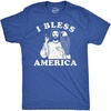 Mens Funny T Shirts I Bless America Sarcastic Jesus Graphic Tee for Men | Funny T Shirts, Patriotic Apparel for Men, Cool Sarcastic Short Sleeve, soft cotton blend, Novelty Tees for Guys(Heather Royal – I Bless America)