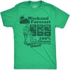 Mens Funny T Shirts Weekend Forecast 100% Chance of Mowing Sarcastic Graphic Novelty Tee for Men