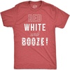Mens Red White and Booze Funny Drinking Tees USA Hilarious Vintage Novelty T Shirt(Red)