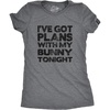 Womens Easter Bunny T Shirts Funny Easter Shirts for Women Cute Bunny Tees | Funny T Shirts, Easter Tops for Women, Cool Top, Soft Cotton Blend, Women’s Novelty Tees(Dark Heather Grey – Bunny Plans)