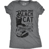 Womens Funny T Shirts Black Cat Apothecary Sarcastic Halloween Kitten Graphic Tee for Ladies