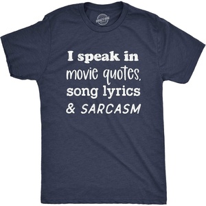Crazy Dog Mens Sarcastic Humor T Shirts Funny Graphic Novelty Tees for Guys | Funny T Shirts, Sarcastic Apparel for Men, Cool Short Sleeve, soft cotton blend, Novelty Tees for Guys(Heather Navy – Quotes Lyrics Sarcasm)