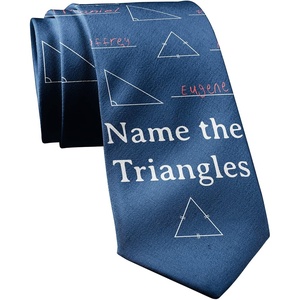 Crazy Dog T-Shirts Funny Math Tie for Men – Name the Triangles Necktie – Humorous Novelty Gift Idea for Science Physics Teachers Engineer – Classroom Office Menswear Outfit Accessory