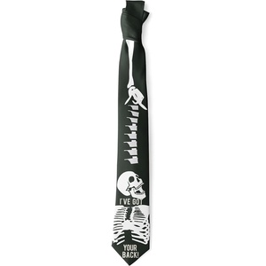Crazy Dog T-Shirts Funny Skeleton Tie for Men – I’ve Got Your Back Novelty Necktie – Halloween Costume Accessory Spooky Party Gag Gift Skull Print Neckwear for Funny Office Events and Outfits