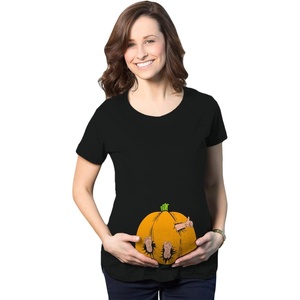 Crazy Dog T-Shirts Maternity Skeleton Baby Halloween Pregnancy Announcement T Shirt(Baby in Pumpkin)