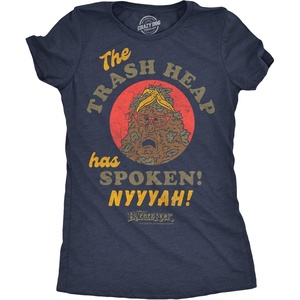 Funny Fraggle Rock T-Shirts for Women – Cute Jim Henson’s Licensed Vintage Ladies Tees(Heather Navy – Trash Heap Spoken)