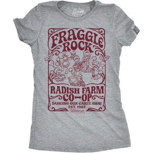 Funny Fraggle Rock T-Shirts for Women – Cute Jim Henson’s Licensed Vintage Ladies Tees(Light Heather Grey – Fraggle Rock Raddish)